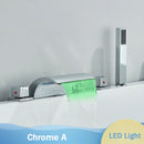 GobekUsa Black Waterfall LED Bathtub Faucet Set