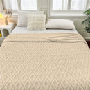 GobekUsa Diamond Jacquard Coral Fleece Blanket for All Seasons