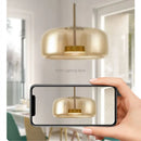 GobekUsa Amber Glass Chandelier Pendant Light for Living Room, Bedroom, Kitchen, and Bar
