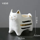 GobekUsa Cat Vase Porcelain Kitten Ornaments Flowerpot Handicrafts Home Decoration
