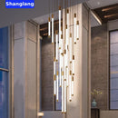 GobekUsa LED Chandeliers Modern Staircase Ceiling Pendant Lighting Luxury Living Room Decor
