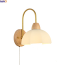 GobekUsa Glass Wood LED Wall Lights Decor for Bedroom Living Room Coffee Mirror Bedside Lamp