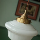 GobekUsa Cream Glass LED Pendant Brass Hanging Lamp for Kitchen Restaurant Living Room