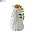 GobekUsa Cat Vase Porcelain Kitten Ornaments Flowerpot Handicrafts Home Decoration