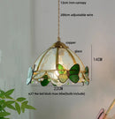 GobekUsa Clear Glass LED Pendant Light Tiffany Butterfly Hanging Lamp