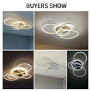 GobekUsa LED Round Ceiling Chandelier for Modern Living Room, Bedroom, Restaurant - Circle Rings Lighting Fixture
