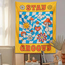GobekUsa Groovy Mushroom Tapestry: Retro Psychedelic Hippie Wall Decor