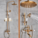 GobekUsa Brass Shower Set with 8" Rainfall Head and Hand Sprayer