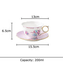GobekUsa Flowers Pattern Coffee Mug Set for Elegant Dining Table Décor