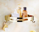 GobekUsa Brass Jade Bathroom Accessories Set: Towel Bar, Soap Holder, Towel Rack, Glass Shelf