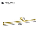 GobekUsa Brushed Gold Bathroom Set: Towel Bar, Toilet Paper Holder, Hook - Wall Mount Kit