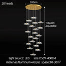GobekUsa LED Lotus Staircase Chandelier: Modern Design for Hotel Lobby, Villa, Kitchen Lighting