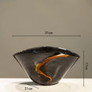 GobekUsa Black Glass Vase Flower Pot for Terrarium Room Decoration and Floral Arrangement