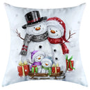 GobekUsa Christmas Pillowcase Deer Santa Tree Bear Print Cushion Cover