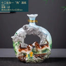 GobekUsa Jingdezhen Ceramic Wine Bottle Sculpture Gift Chinese Zodiac 3kg