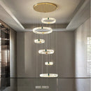 GobekUsa Duplex Crystal Chandelier for Modern Living Room & Empty Stairwell Building