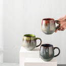 GobekUsa Gradient Glaze Ceramic Coffee Mug, 480ml Retro Japanese Style Cup