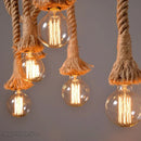 GobekUsa Hemp Rope Net Chandelier Pendant Lamp for DIY Cafe and Bar Decor