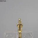 GobekUsa Golden Thinker Ice Crystal Sculpture: Abstract Figure on Crystal Base