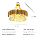 GobekUsa Gold Crystal Chandelier: Modern Luxury LED Pendant Lights for Living, Dining, Bedroom Decor