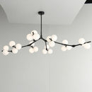 GobekUsa Black Gold LED Glass Ball Chandelier for Living Room, Kitchen, Bedroom Décor