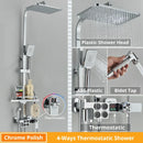 GobekUsa Digital Display Thermostatic Shower Faucet Set with Rain Shower Head