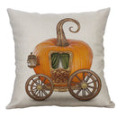 GobekUsa Halloween Pumpkin Ghost Bat Linen Pillow Cover for Sofa Decor