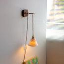 GobekUsa Ceramic Ball LED Wall Lights with Pull Chain Switch for Bedroom Bathroom