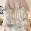 GobekUsa Heart-shaped Washed Cotton Bedding Set - Duvet Cover, Bed Sheet, Pillowcases