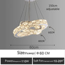 GobekUsa Golden Crystal Ring Chandelier: Luxury Gloss Ceiling Lighting for Modern Living Room
