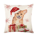 GobekUsa Christmas Santa Claus Linen Pillowcase - Sofa Cushion Cover, Decorative Living Room Pillow Cover