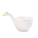 GobekUsa Little Goose Ceramic Snack Bowl with Handle for Kids, Dessert, Sauce