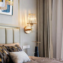 GobekUsa Crystal Glass Wall Lamp for Bedroom Living Room Staircase