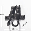 GobekUsa Cat Hook Hanging Shelf: Decorative Cast Iron Wall Coat Rack for Outdoor Decoration