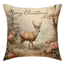 GobekUsa Christmas Snowman Deer Pillowcase Xmas Home Decoration Sofa Cushion Cover