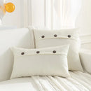GobekUsa Linen Button Sofa Cushion Cover Set for Living Room and Bed