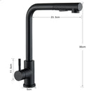 GobekUsa Black Pull Out Kitchen Faucet 360° Rotation 2 Ways Nozzle Hot Cold Mixer Tap