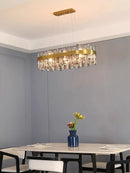 GobekUsa Crystal LED Pendant Light Chandelier for Living Dining Bedroom Luxe Decor