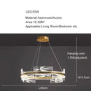 GobekUsa Gold LED Pendant Lights Living Room Dining Hall Kitchen Bar Decor Lighting