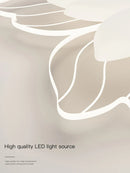 GobekUsa LED Flower Chandelier White Ceiling Lamp for Bedroom Living Room Decor