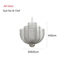 GobekUsa Gold Mesh Grid Ceiling Chandelier: Dimmable LED Indoor Lighting