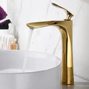 GobekUsa Golden Bathroom Faucet Single Handle Sink Mixer Tap Deck Mounted Basin Tapware