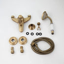 GobekUsa Antique Brass Wall Mounted Shower Faucet Set with Hand Shower Head
