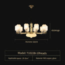 GobekUsa Luxe Jade Chandelier for Living Room, Villa, and Duplex Hall