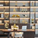 Abstract Gold Resin Statue Handicraft for Living Room, Office Desk Decor - GobekUsa