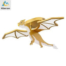 GobekUsa Golden Dragon LED Ceiling Lamp for Bedroom, Study, and Restaurant