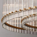 GobekUsa Gold Double Layer Ring Crystal Pendant Light for Bedroom Dining Living Room