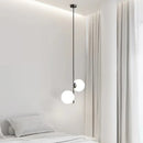 GobekUsa Brass/Black Glass Ball LED Pendant Lights Modern Bedroom Living Room Hanging Lamps