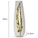 GobekUsa Gold Feather Vase & Artificial Flowers Set - Modern Home Decor