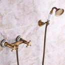 GobekUsa Brass Bathtub Shower Set Wall Mounted - Hot and Cold Mixer Taps